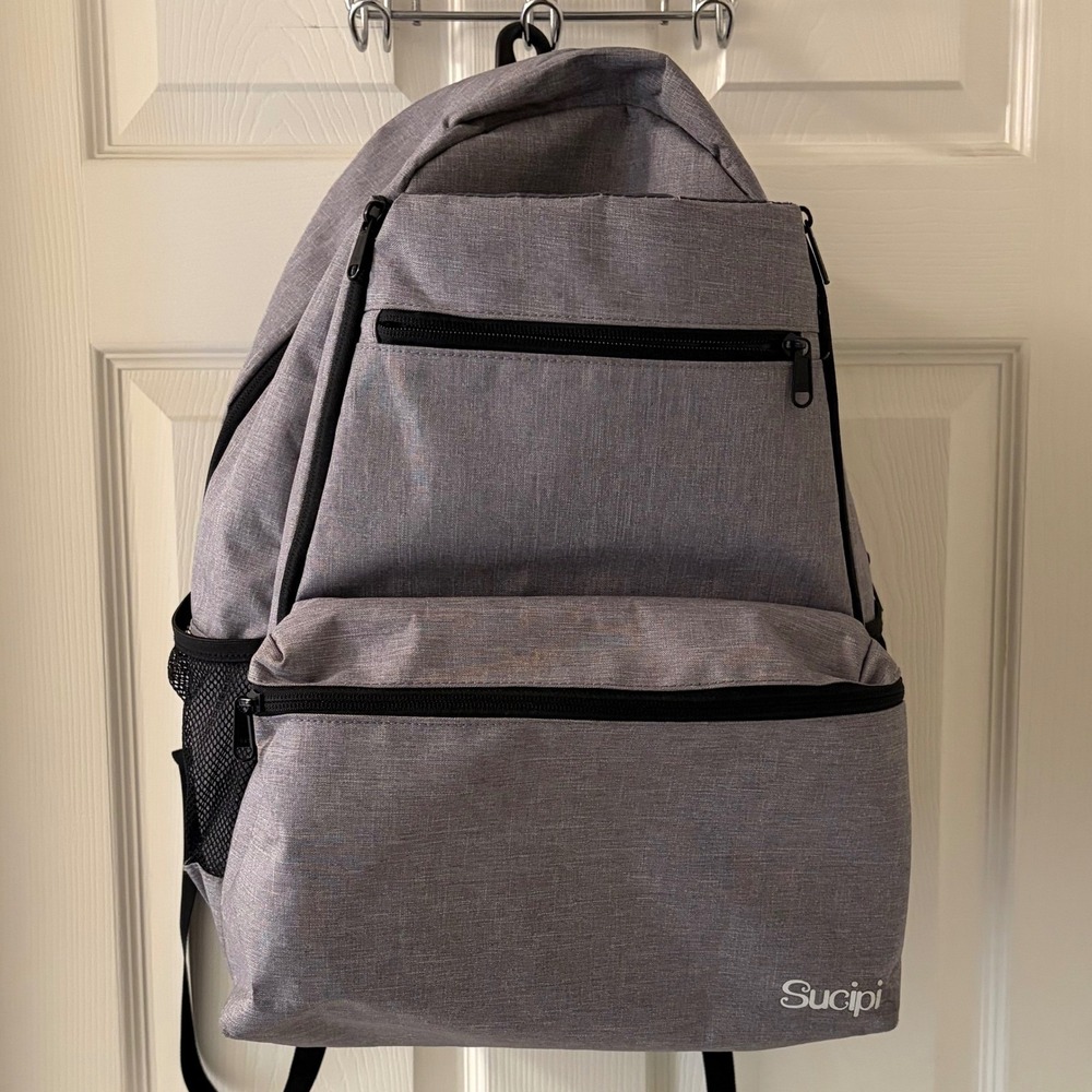 Sucipi Gray Laptop Backpack Travel School Work Book Bag USB Charging Port